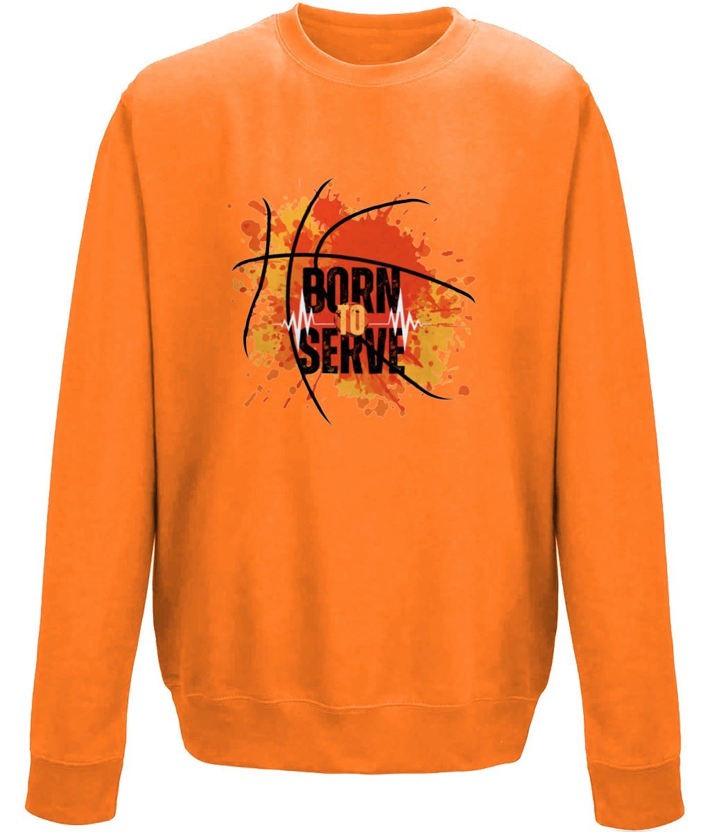 Born to Serve unisex crew neck sweatshirt - BoundlessLoveStore - X-Small - Orange Crush - Christian Sweatshirt - Clothing