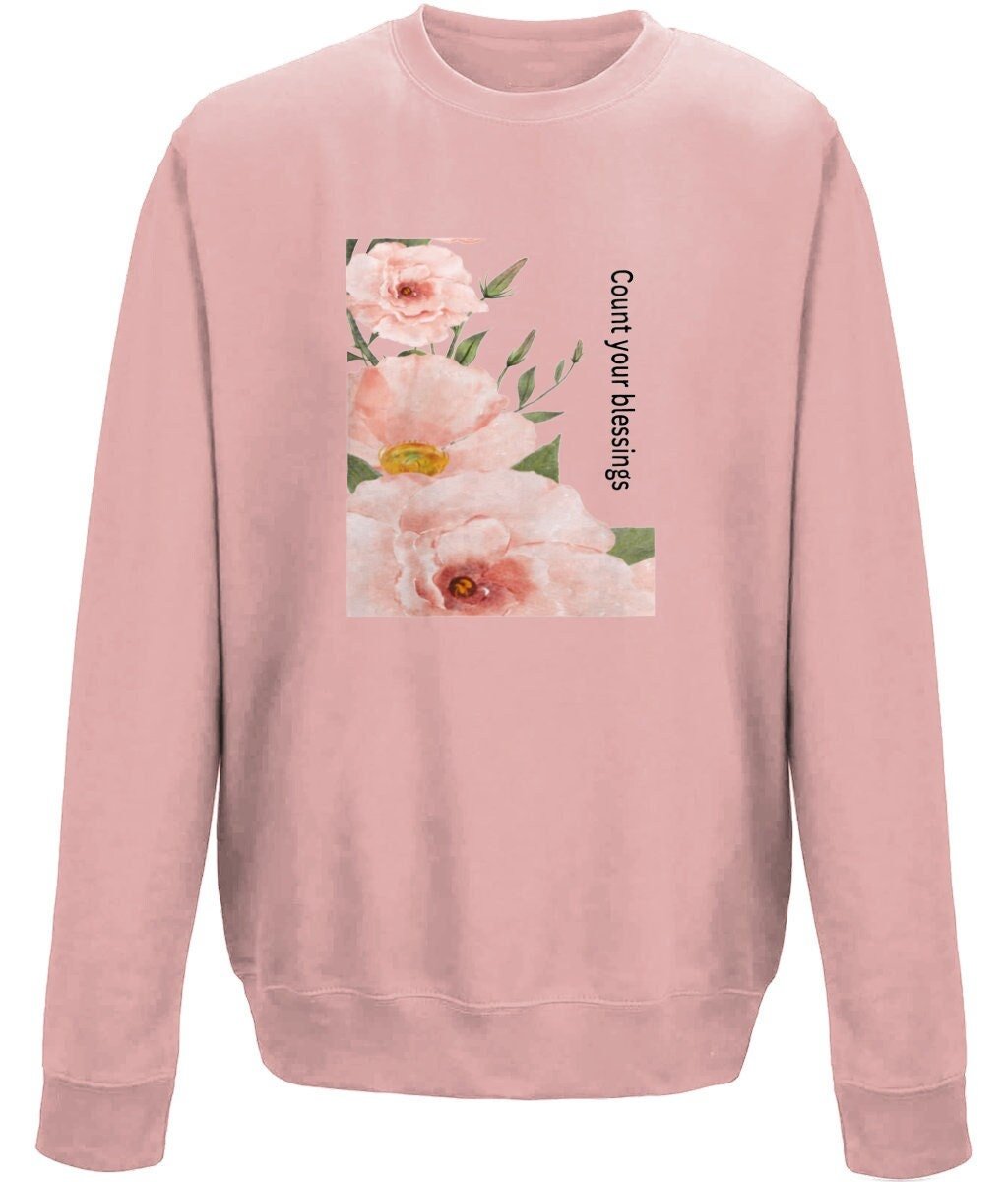 Count your Blessings unisex crew neck sweatshirt - BoundlessLoveStore - X-Small - Dusty Pink Christian Sweatshirt