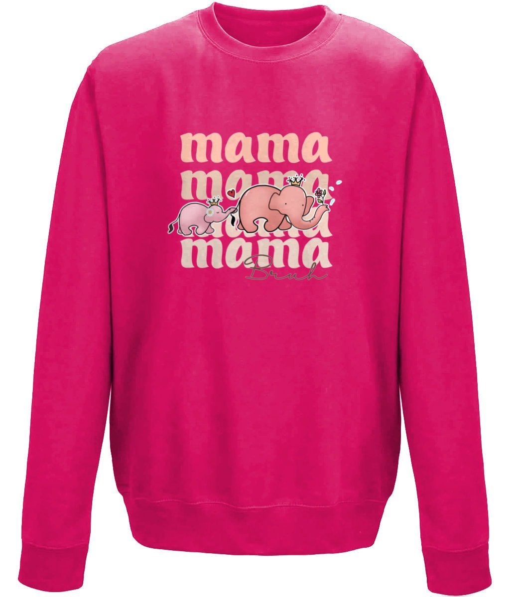Mama elephant mother's day sweatshirt - BoundlessLoveStore - X-Small - Cranberry - Custom Mom Sweater - Custom Mum Jumper