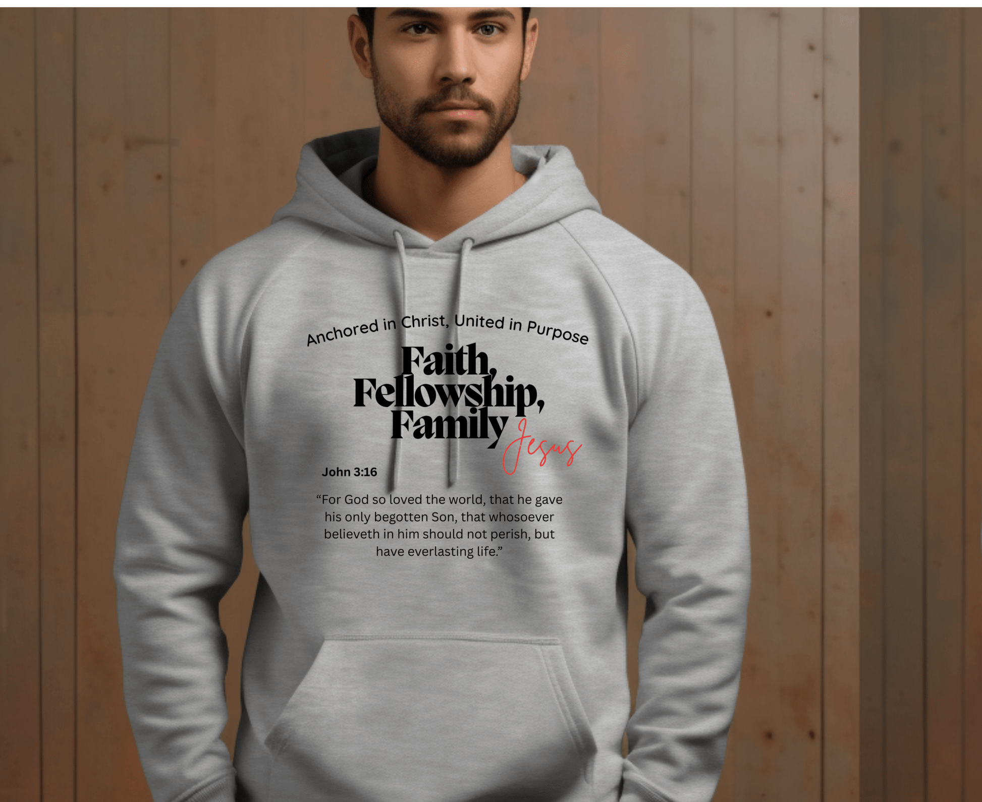NIFES Unisex Hoodie - Front and Back Design - BoundlessLoveStore - Graphite Heather - Small - Adult Sweatshirt - bible Hoodies