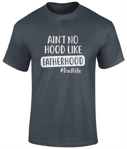 Ain't No Hood Like Fatherhood T-Shirt, Father's Day Gift - BoundlessLoveStore - charcoal - Small - Clothing