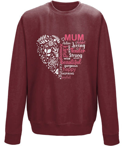 Amazing mum, mother's day crew neck sweatshirt - BoundlessLoveStore - Clothing - X-Small - Burgundy Custom Mom Sweater