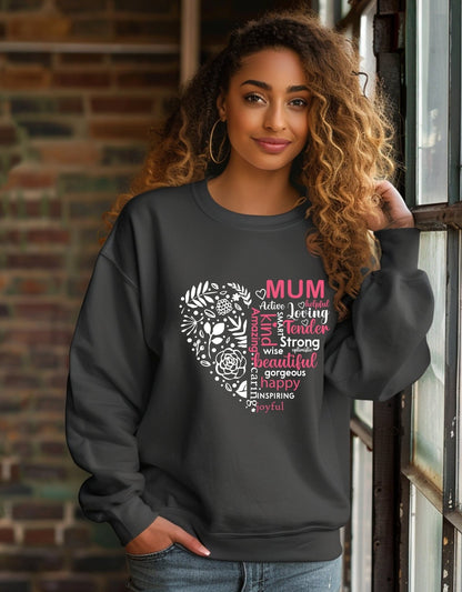 Amazing mum, mother's day crew neck sweatshirt - BoundlessLoveStore - Clothing - X-Small - Charcoal Custom Mom Sweater