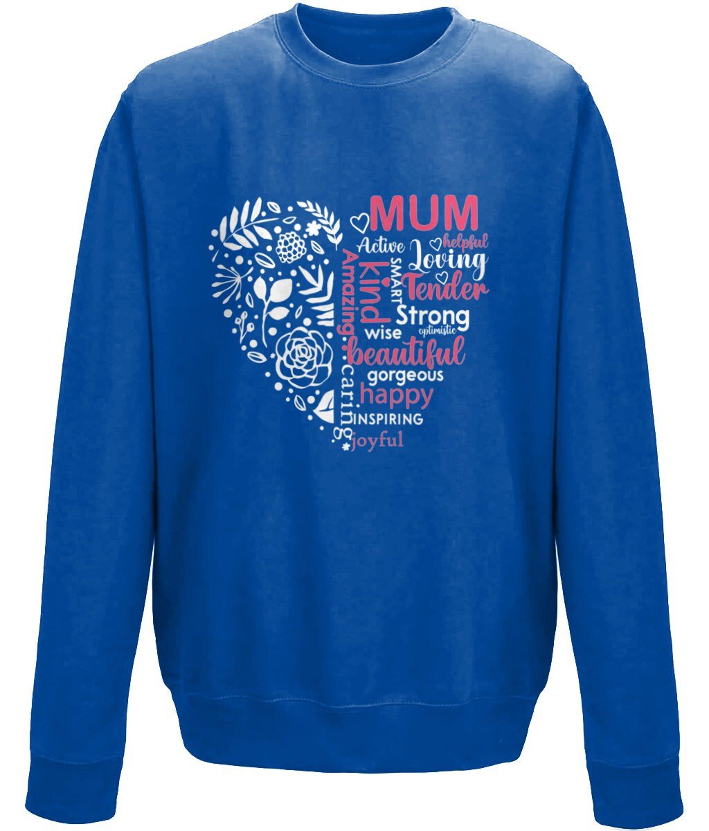 Amazing  mum, mother's day crew neck sweatshirt - BoundlessLoveStore - Clothing - X-Small - Royal Blue Custom Mom Sweater