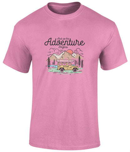 And the adventure begins T-Shirt, Graphic Unisex T Shirt - BoundlessLoveStore - Azelea - Small - artisan print - beach vibes