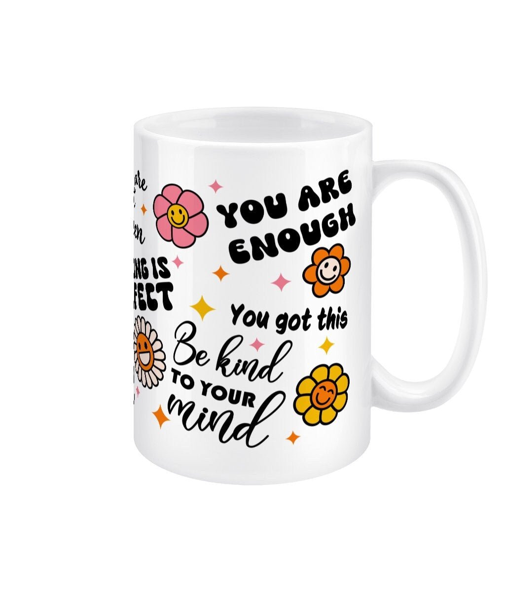 Be Kind to Your Mind Mental Health Jumbo Affirmation Mug - BoundlessLoveStore - - Affirmation Mugs - Affirmations Gift