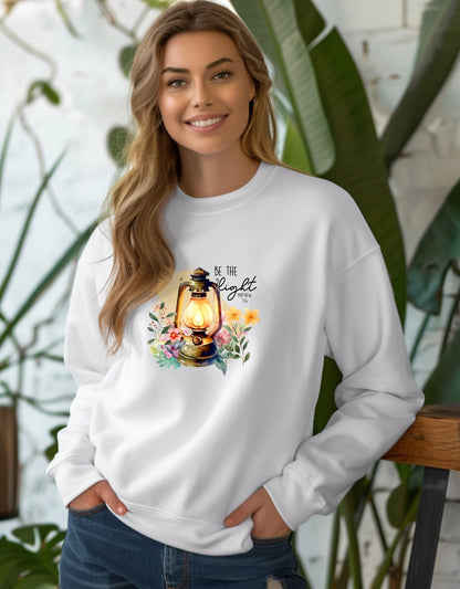 Be the light of the world unisex crew neck sweatshirt - BoundlessLoveStore - Clothing - X-Small - Arctic White Christian