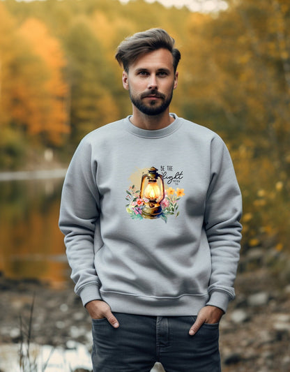 Be the light of the world unisex crew neck sweatshirt - BoundlessLoveStore - Clothing - X-Small - Heather Grey Christian