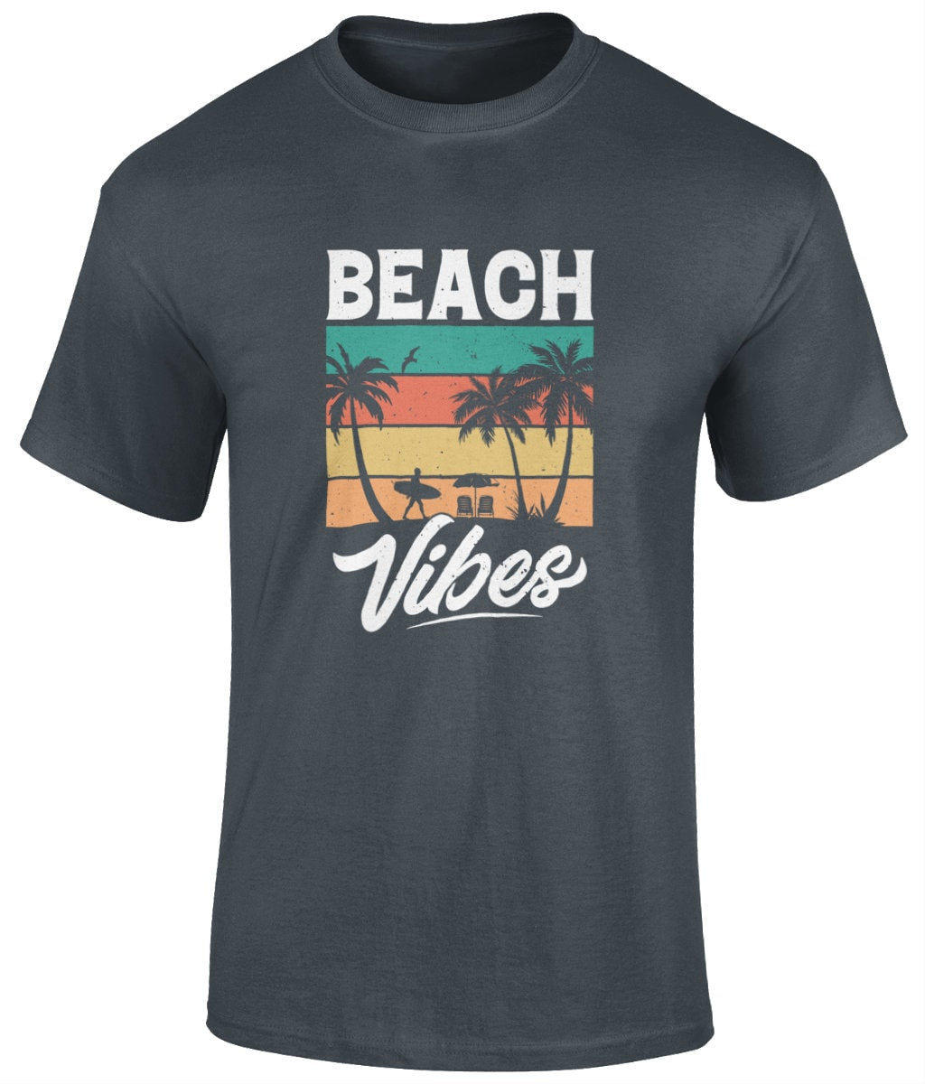 Beach vibes T-Shirt, Graphic T Shirt, Unisex Tee - BoundlessLoveStore - Charcoal - Small - artisan print - beach vibes