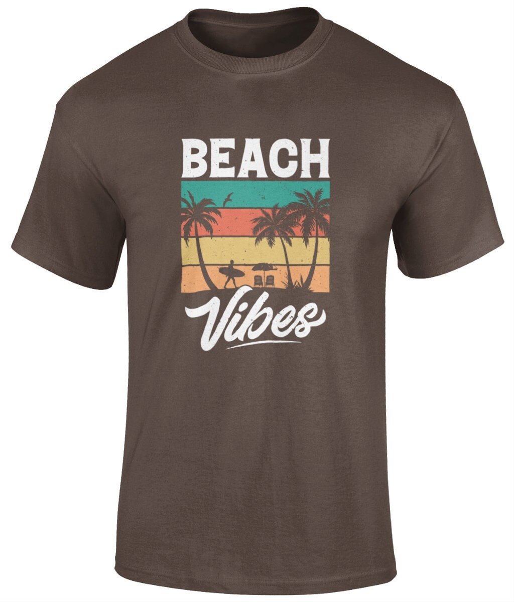 Beach vibes T-Shirt, Graphic T Shirt, Unisex Tee - BoundlessLoveStore - Dark Chocolate - Small - artisan print - beach vibes