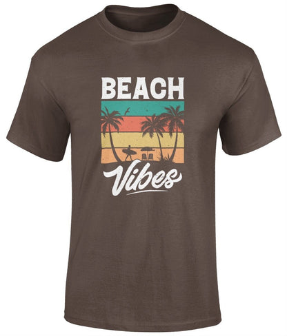 Beach vibes T-Shirt, Graphic T Shirt, Unisex Tee - BoundlessLoveStore - Dark Chocolate - Small - artisan print - beach vibes