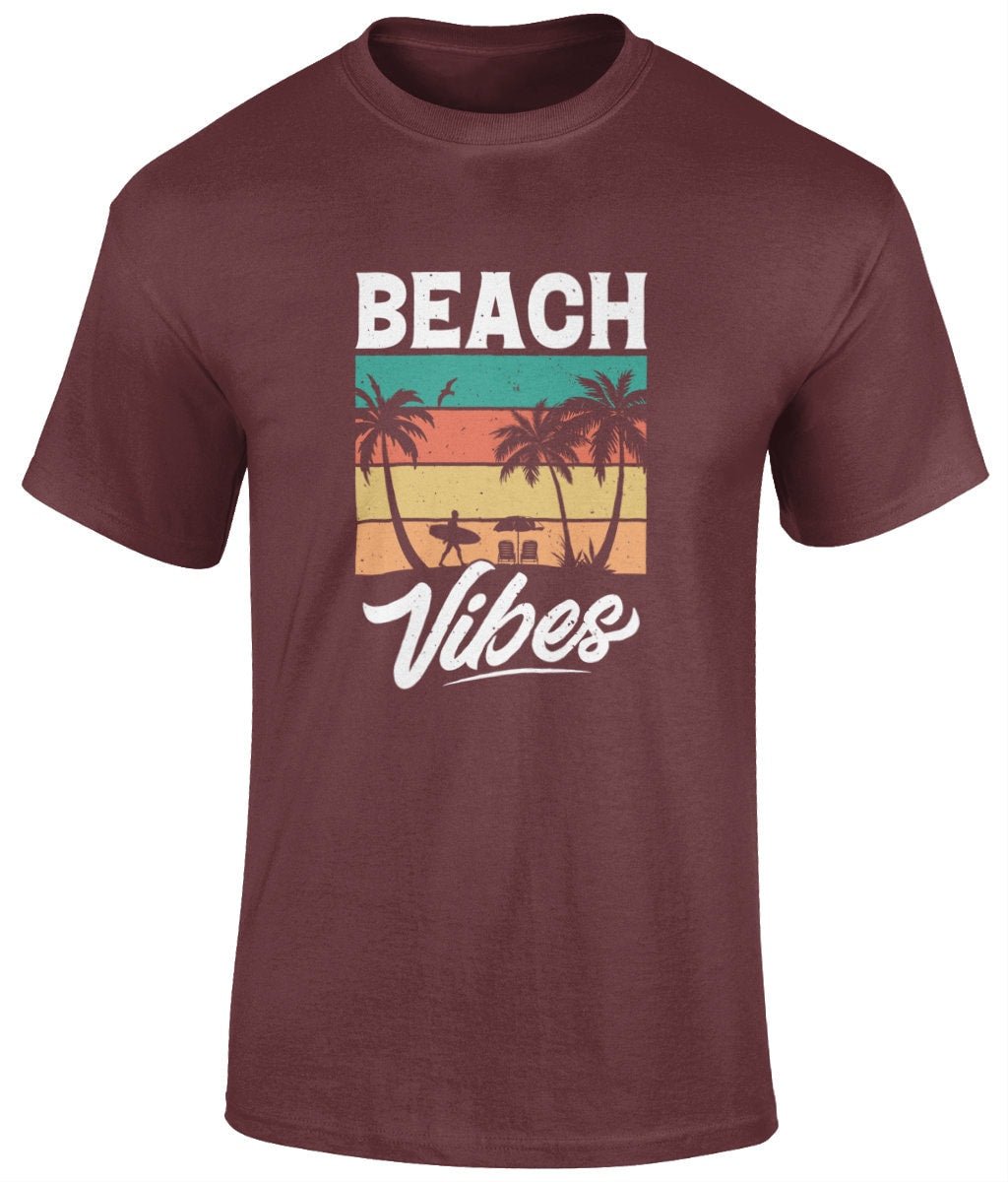 Beach vibes T-Shirt, Graphic T Shirt, Unisex Tee - BoundlessLoveStore - Maroon - Small - artisan print - beach vibes