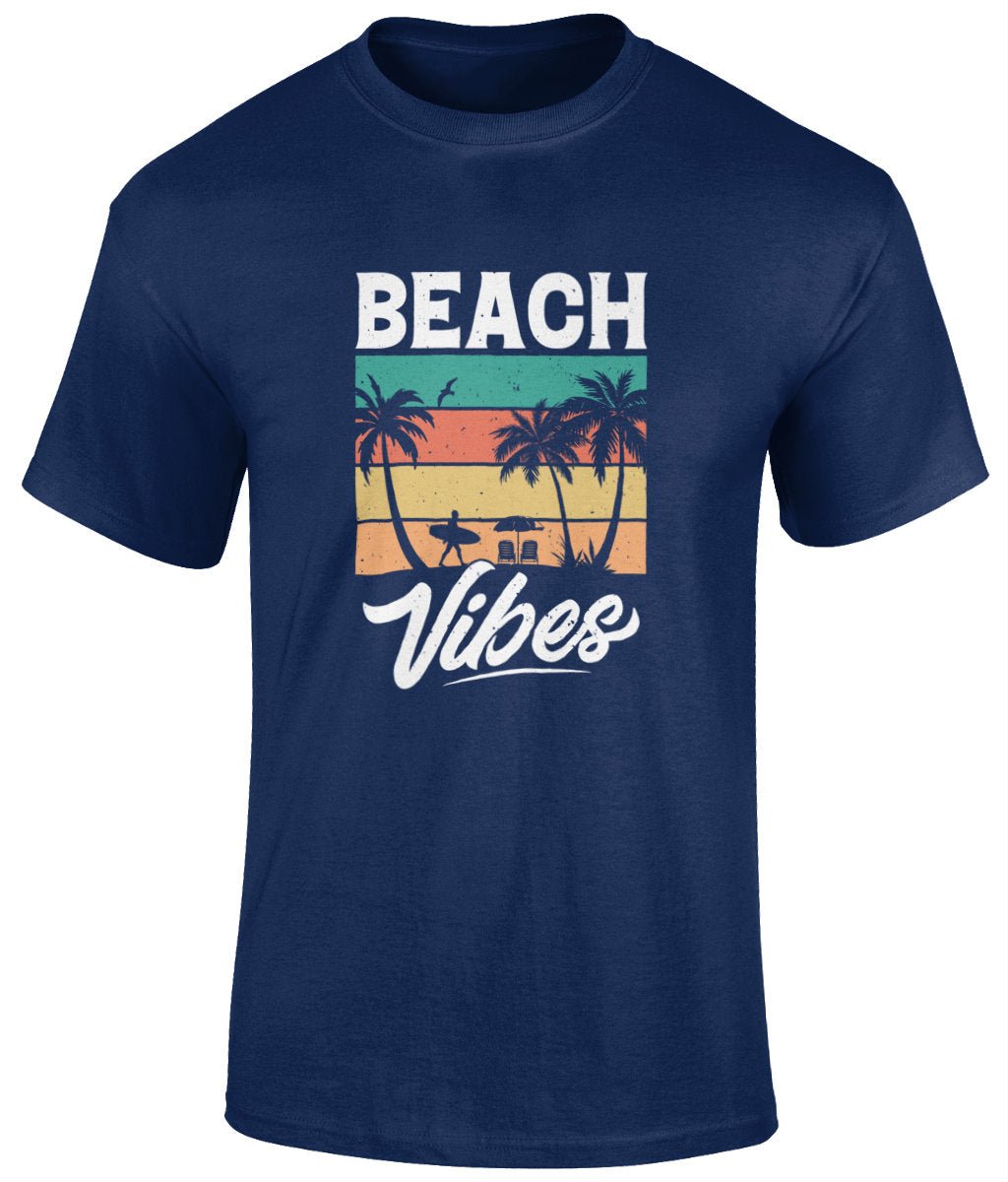 Beach vibes T-Shirt, Graphic T Shirt, Unisex Tee - BoundlessLoveStore - Navy - Small - artisan print - beach vibes