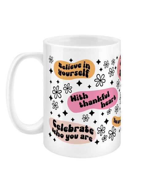 Believe in Yourself Mental Health Jumbo Affirmation Mug - BoundlessLoveStore - - Affirmation Mugs - Affirmations Gift