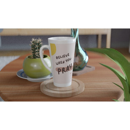 Believe when you pray jumbo latte mug - BoundlessLoveStore - - birthday gift friend - Christian mug gift