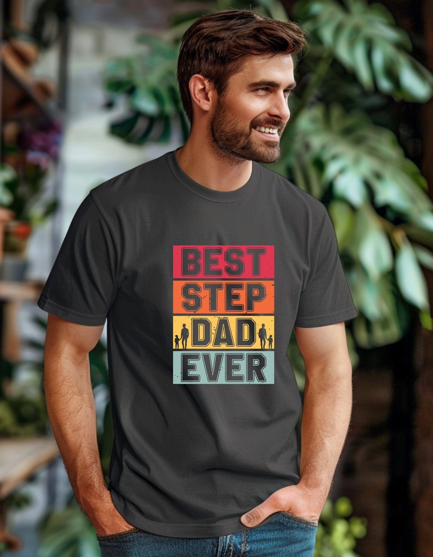 Best Step Dad Ever T-Shirt, Father's Day Gift - BoundlessLoveStore - Charcoal - Small - Clothing - cool dad shirt