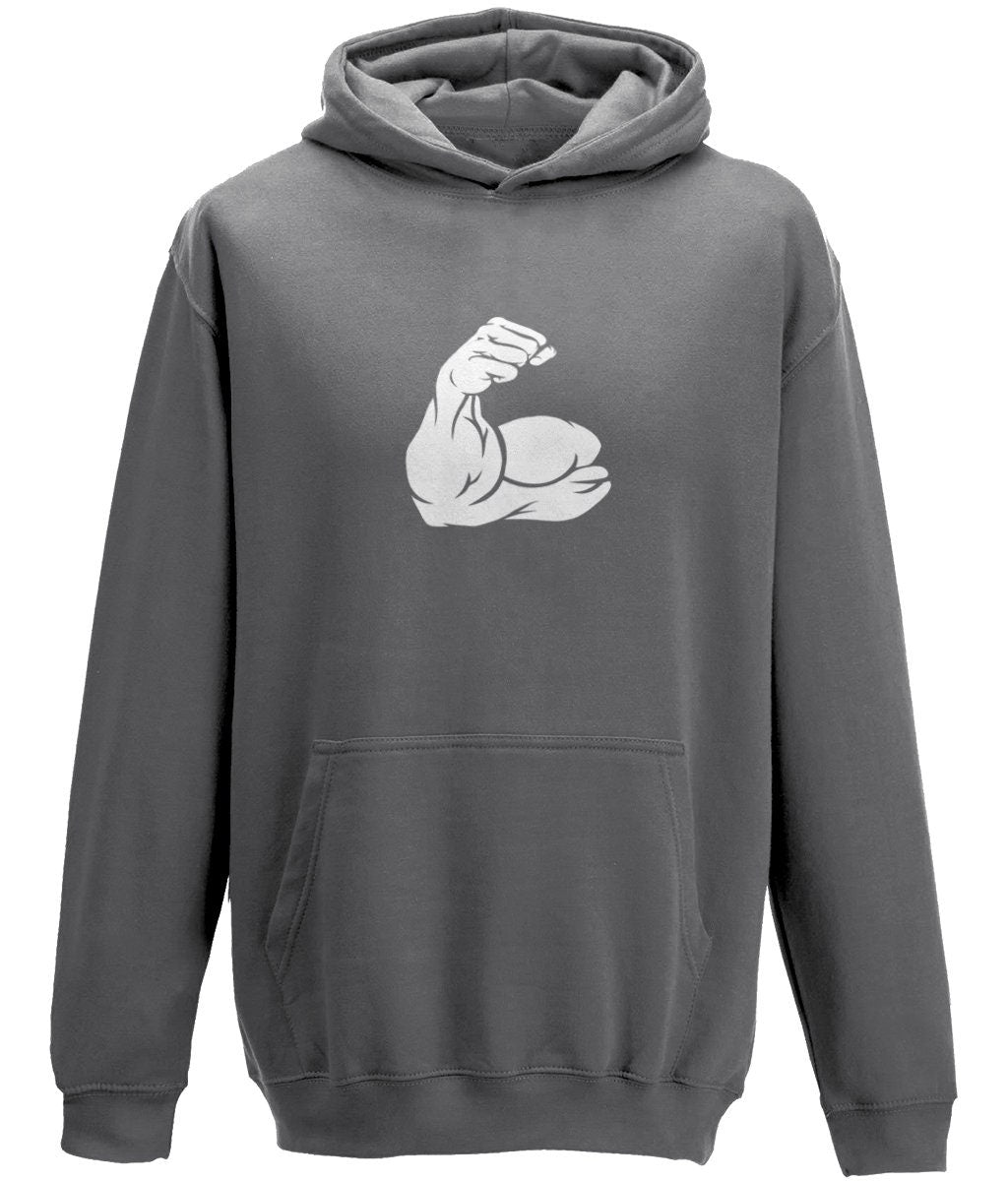 Bicep Muscle Gym Unisex Hoodie - BoundlessLoveStore - X-Small - Storm Grey - Bicep Triceps Weight - Clothing