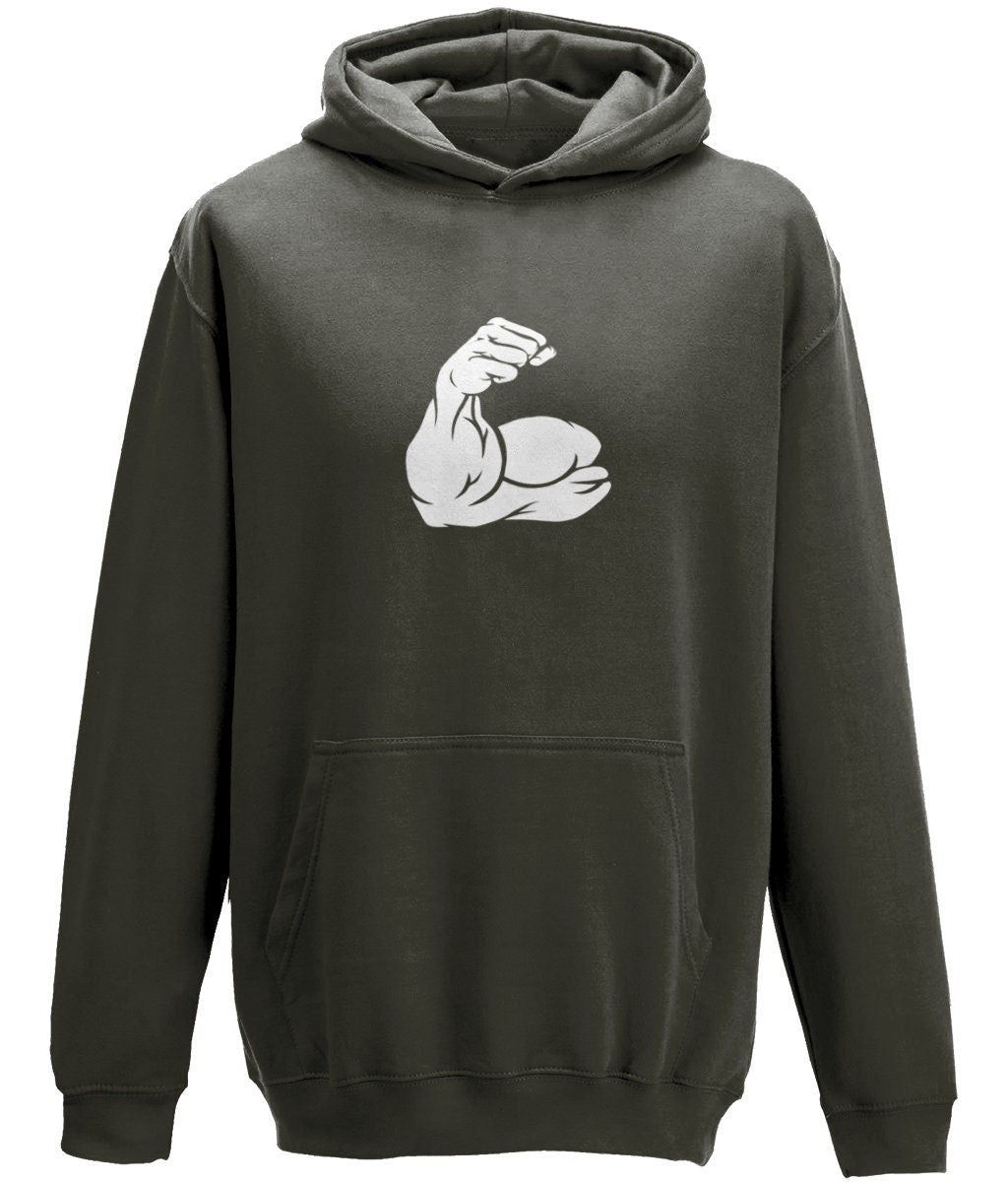 Bicep Muscle Gym Unisex Hoodie - BoundlessLoveStore - X-Small - Storm Grey - Bicep Triceps Weight - Clothing