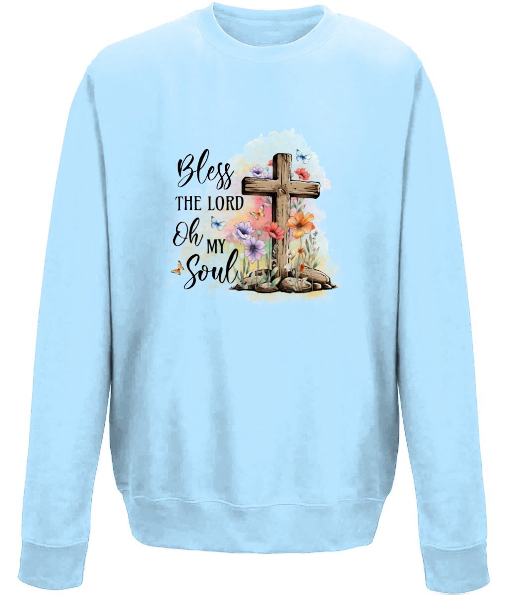 Bless the Lord o my soul unisex crew neck sweatshirt - BoundlessLoveStore - X-Small - Sky Blue - Christian Sweatshirt