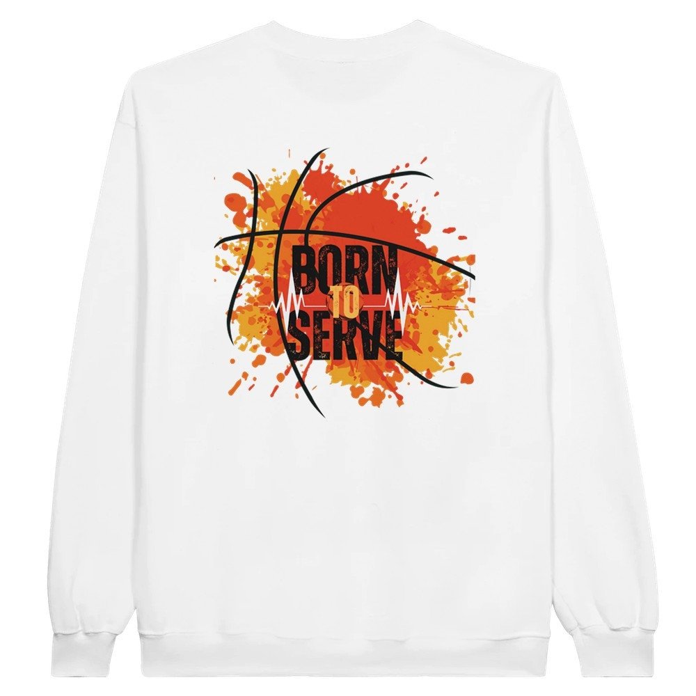 Born to Serve unisex crew neck sweatshirt - Back only design - BoundlessLoveStore - White Small Christian Sweatshirt