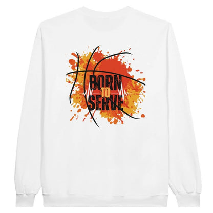 Born to Serve unisex crew neck sweatshirt - Back only design - BoundlessLoveStore - White Small Christian Sweatshirt