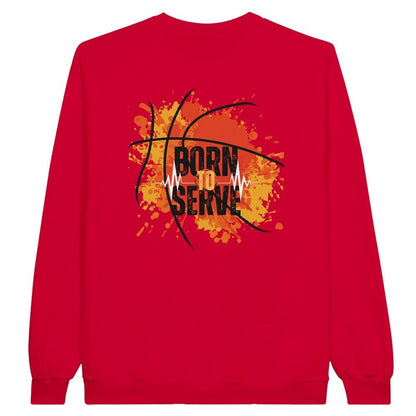 Born to Serve unisex crew neck sweatshirt - Back only design - BoundlessLoveStore - Red Small Christian Sweatshirt