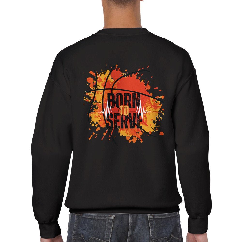 Born to Serve unisex crew neck sweatshirt - Back only design - BoundlessLoveStore - Brown Small Christian Sweatshirt