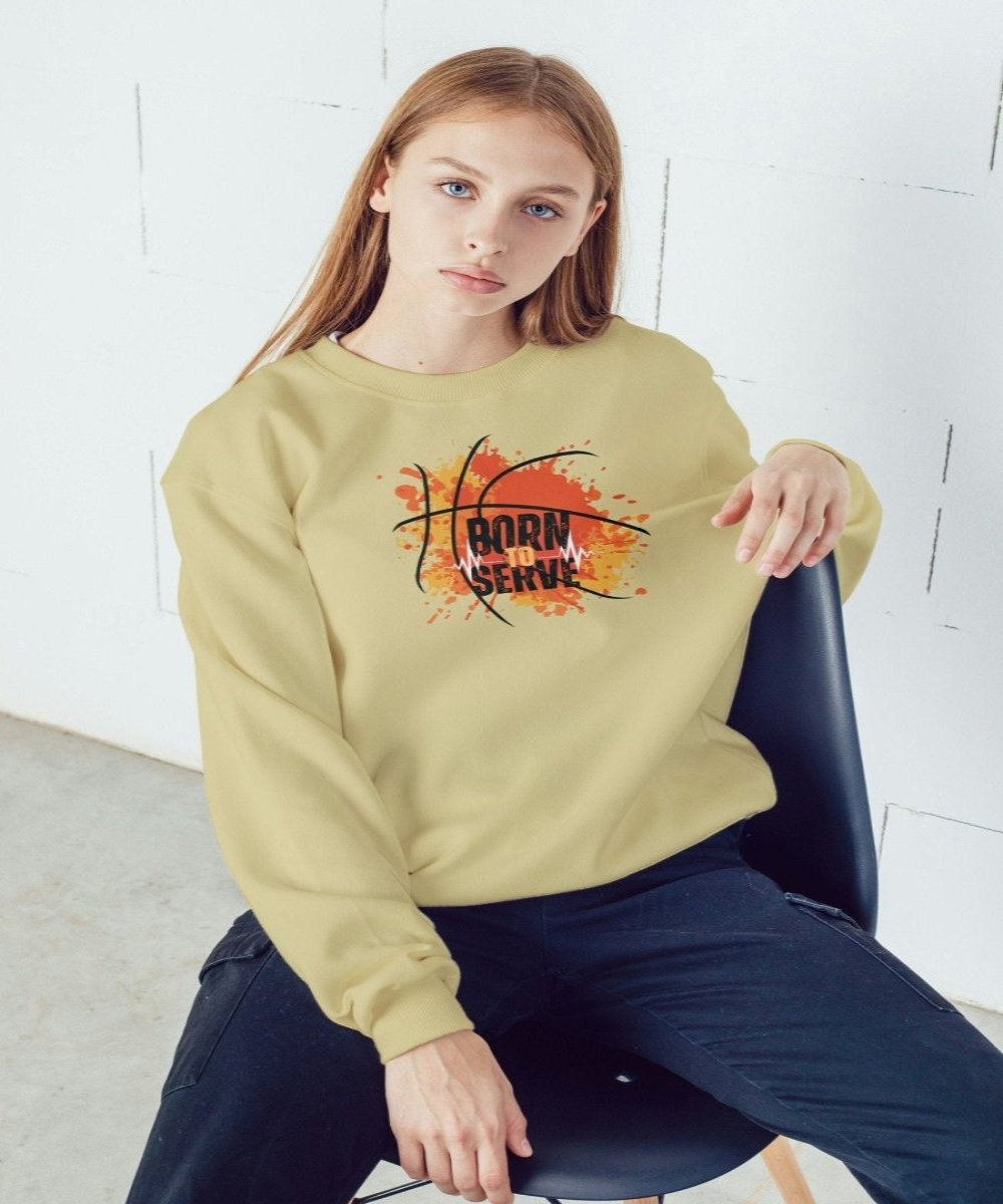 Born to Serve unisex crew neck sweatshirt - BoundlessLoveStore - X-Small - Mustard - Christian Sweatshirt - Clothing