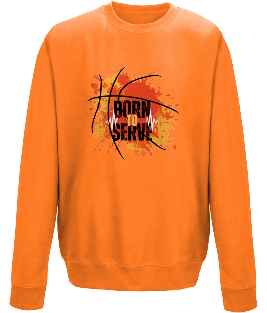 Born to Serve unisex crew neck sweatshirt - BoundlessLoveStore - X-Small - Orange Crush - Christian Sweatshirt - Clothing