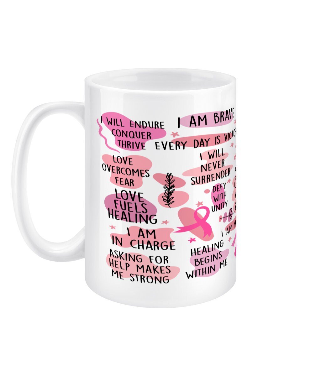 Breast Cancer Warrior Survivor Jumbo Affirmation Mug - BoundlessLoveStore - - Affirmation Mugs - Affirmations Gift