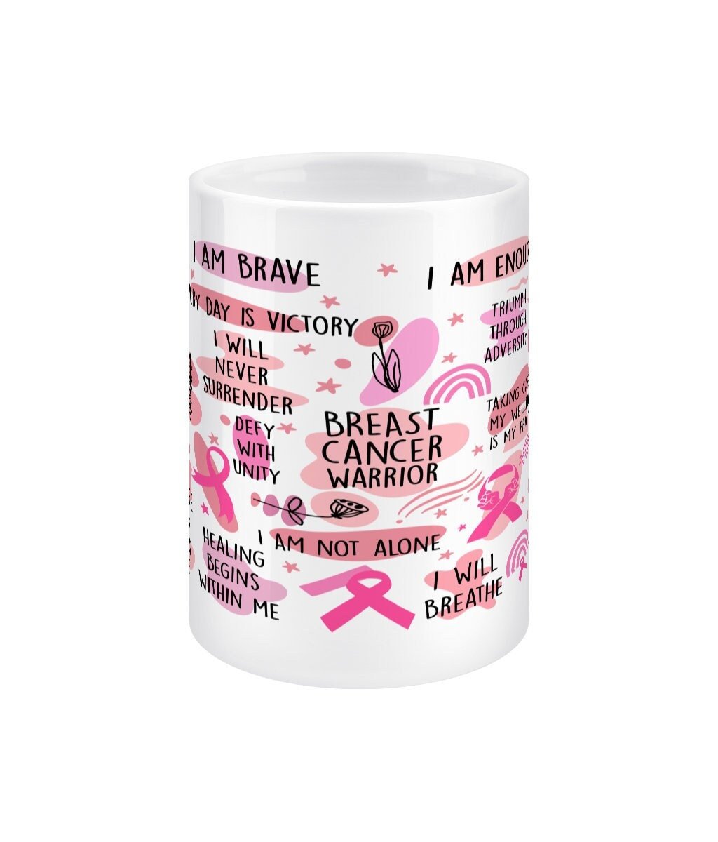 Breast Cancer Warrior Survivor Jumbo Affirmation Mug - BoundlessLoveStore - - Affirmation Mugs - Affirmations Gift