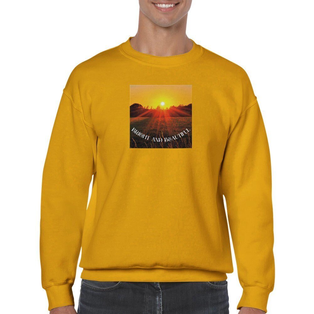 Bright and Beautiful unisex crew neck sweatshirt - BoundlessLoveStore - Gold - S - Clothing - College Sweatshirt