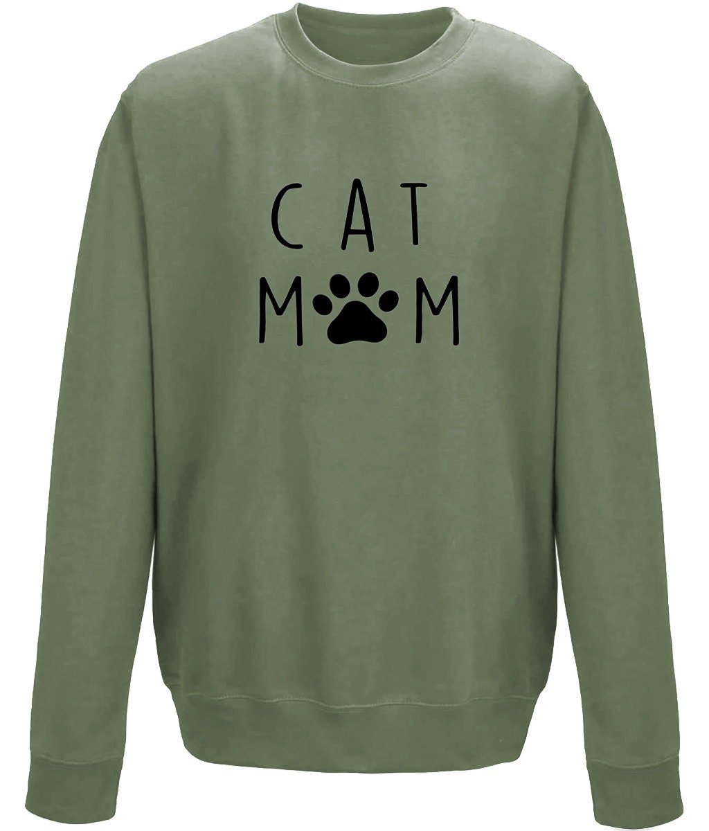 Cat mama mother's day crew neck sweatshirt - BoundlessLoveStore - X-Small - Dusty Pink - Clothing - Custom Mom Sweater