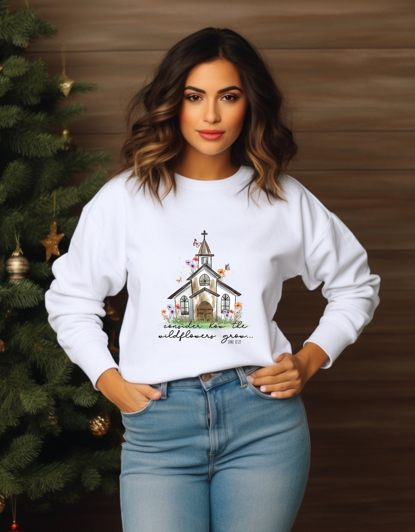 Consider How The Lily Grows unisex crew neck sweatshirt - BoundlessLoveStore - X-Small - Arctic White - Christian Sweatshirt