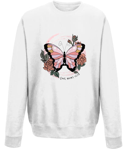 Cool moms club butterfly mother's day crew neck sweatshirt - BoundlessLoveStore - White X- Small  Custom Mom Sweater