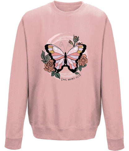 Cool moms club butterfly mother's day crew neck sweatshirt - BoundlessLoveStore - Dusty Rose Pink X- Small Custom Mom Sweater