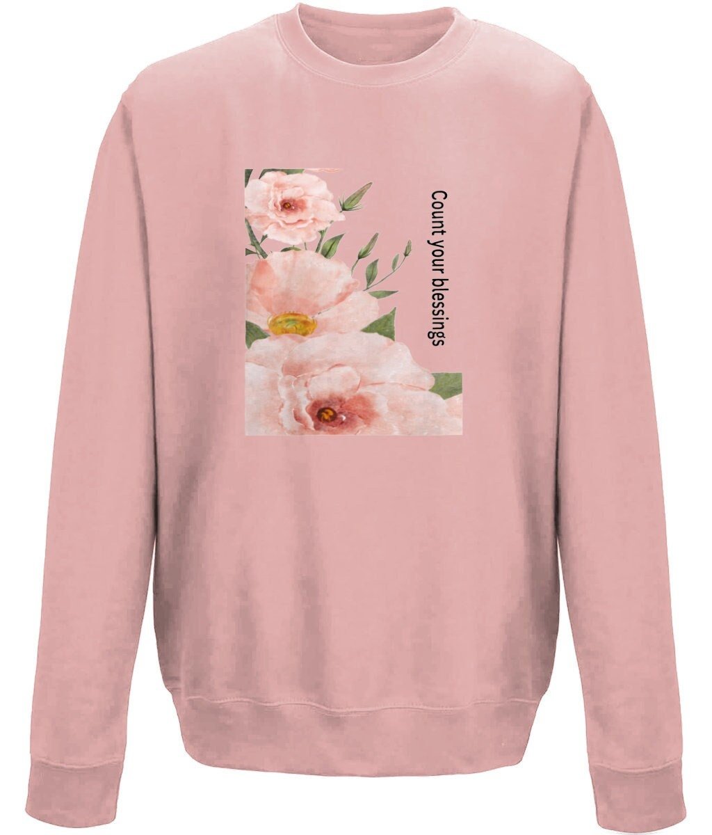 Count your Blessings unisex crew neck sweatshirt - BoundlessLoveStore - X-Small - Dusty Pink Christian Sweatshirt