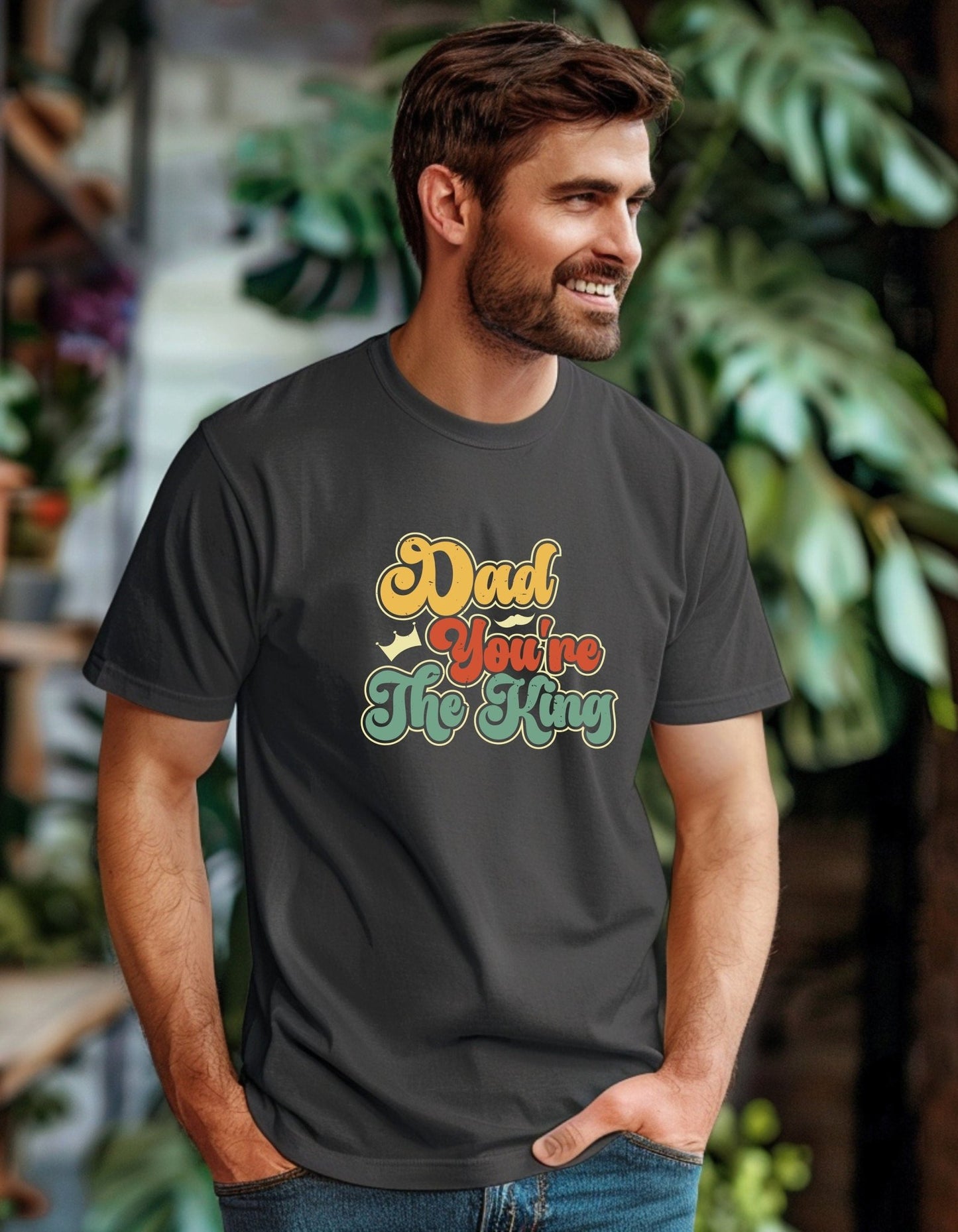 Dad You're The King T-Shirt, Father's Day Gift - BoundlessLoveStore - Charcoal - Small - Clothing - cool dad shirt