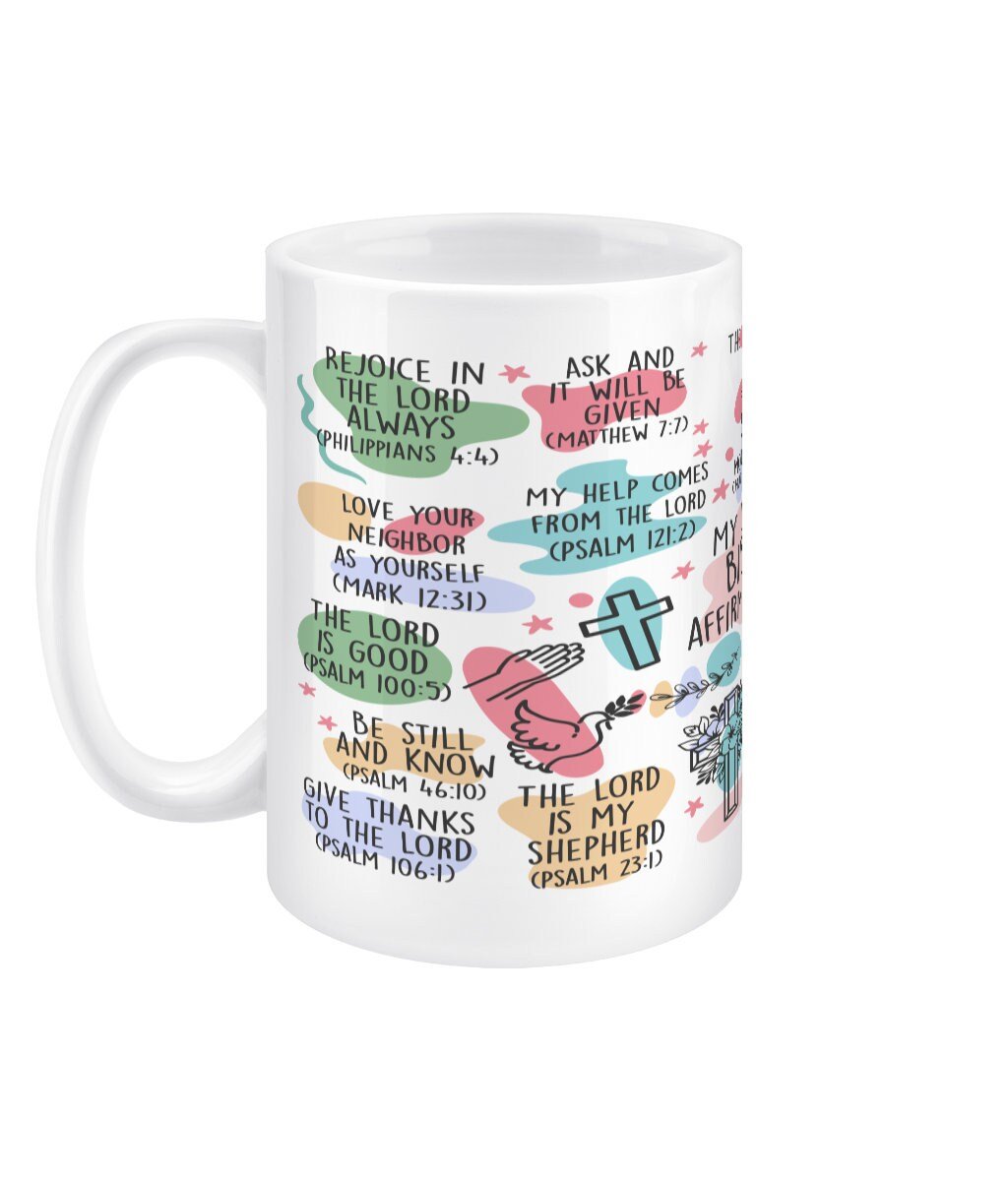 Daily Bible Affirmations Jumbo Mug - BoundlessLoveStore - - birthday gift friend - Christian mug gift