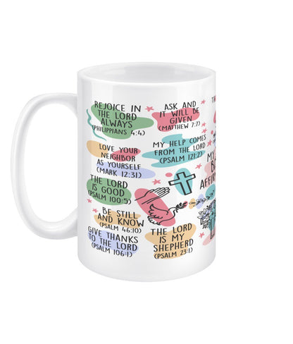 Daily Bible Affirmations Jumbo Mug - BoundlessLoveStore - - birthday gift friend - Christian mug gift