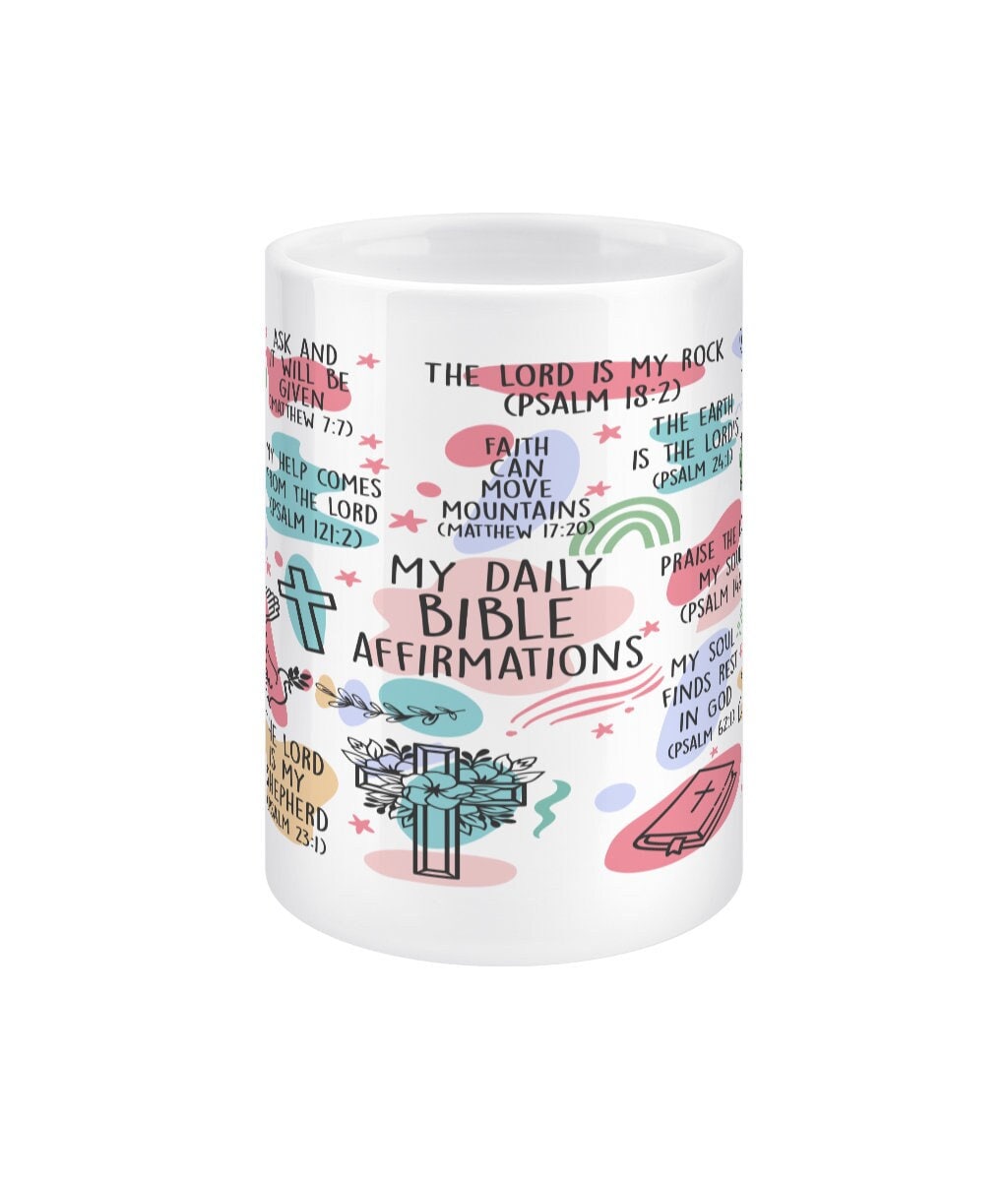 Daily Bible Affirmations Jumbo Mug - BoundlessLoveStore - - birthday gift friend - Christian mug gift