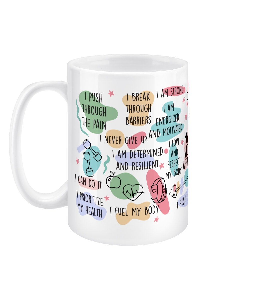 Daily Workout Jumbo Affirmation Mug - BoundlessLoveStore - - Affirmation Mugs - Affirmations Gift