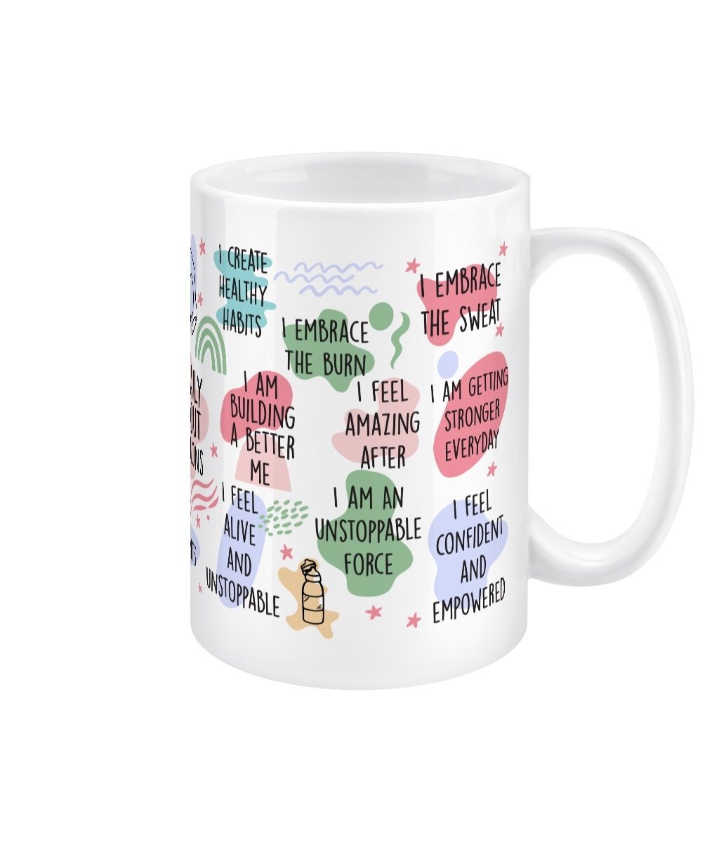 Daily Workout Jumbo Affirmation Mug - BoundlessLoveStore - - Affirmation Mugs - Affirmations Gift