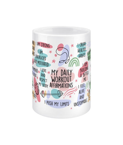 Daily Workout Jumbo Affirmation Mug - BoundlessLoveStore - - Affirmation Mugs - Affirmations Gift