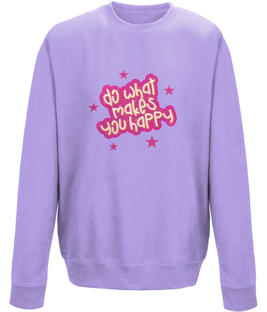 Do what makes you happy Crew Neck Unisex Sweatshirt - BoundlessLoveStore - X-Small - Purple - Clothing - College Sweatshirt