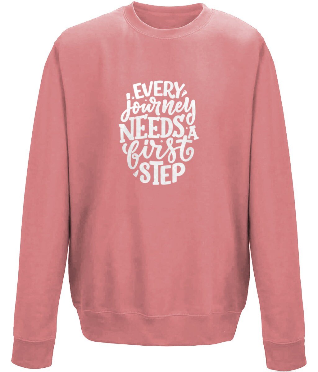 Every journey needs a first step Unisex Sweatshirt - BoundlessLoveStore - X-Small - Earthy Green -  College Sweatshirt