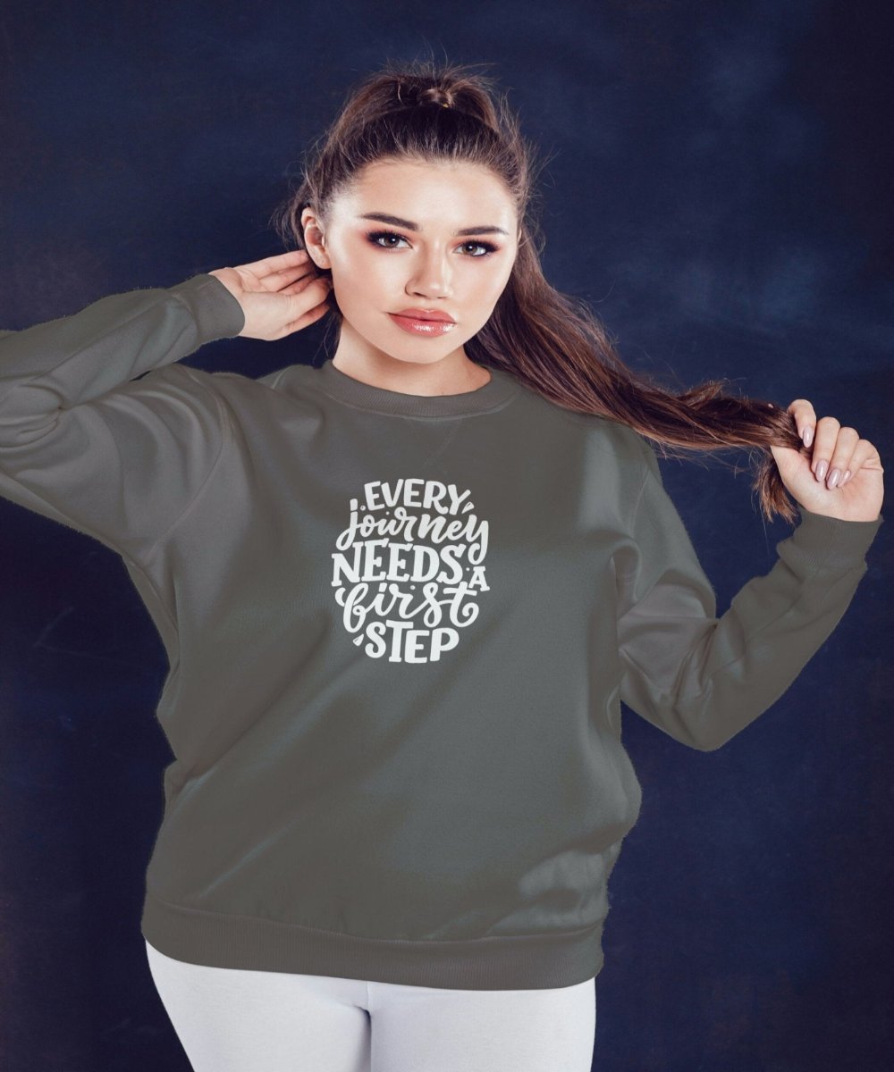 Every journey needs a first step Unisex Sweatshirt - BoundlessLoveStore - X-Small - Storm Grey -  College Sweatshirt