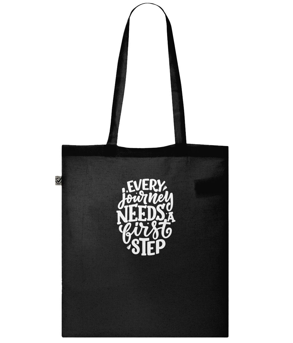 Every Journey Needs A First Step Tote Bag - BoundlessLoveStore - Black - Bags & Purses - Birthday Gifts- eco-friendly bag