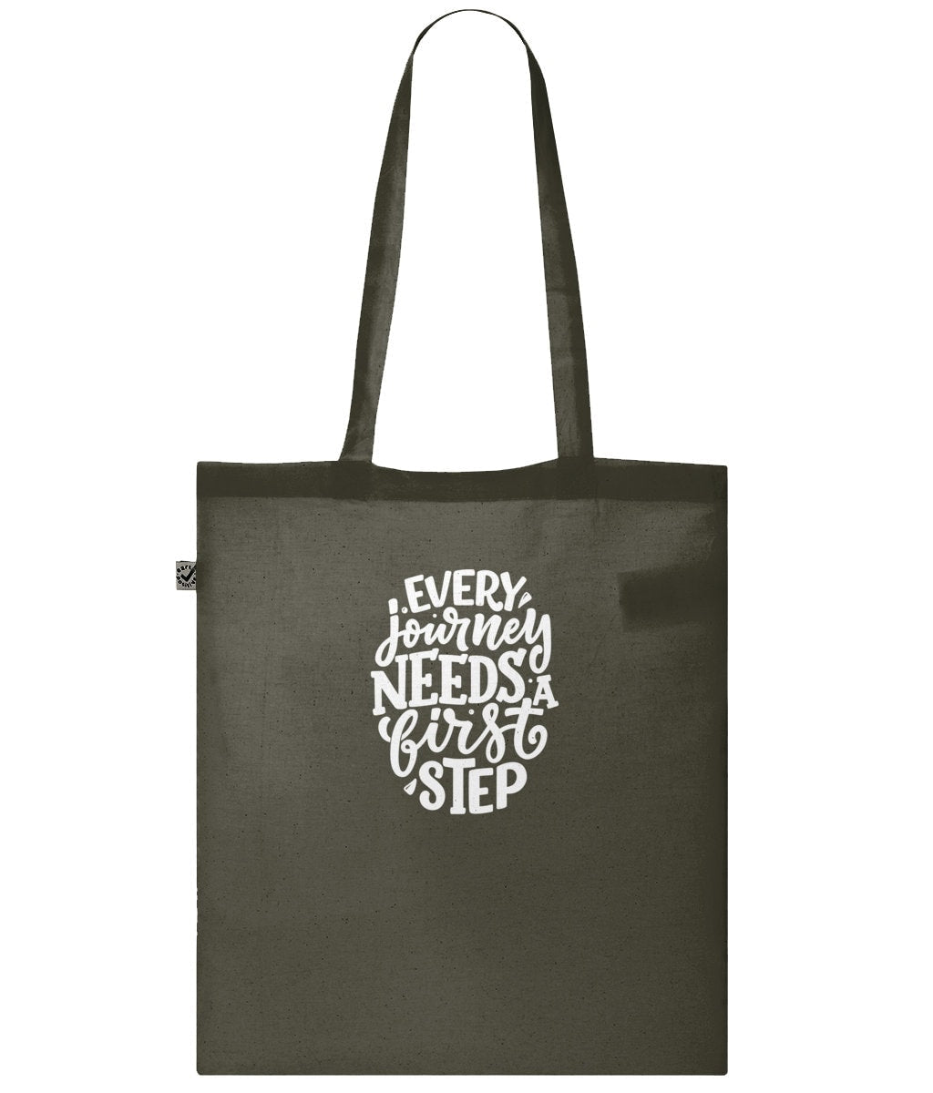 Every Journey Needs A First Step Tote Bag - BoundlessLoveStore - Moss Green - Bags & Purses - Birthday Gift- eco-friendly bag