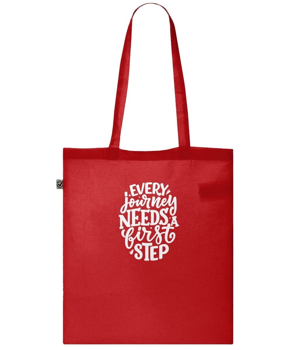 Every Journey Needs A First Step Tote Bag - BoundlessLoveStore - Red - Bags & Purses - Birthday Gifts- eco-friendly bag